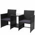 Outdoor Setting Wicker Loveseat Birstro Set Patio Garden Furniture Black - View 1