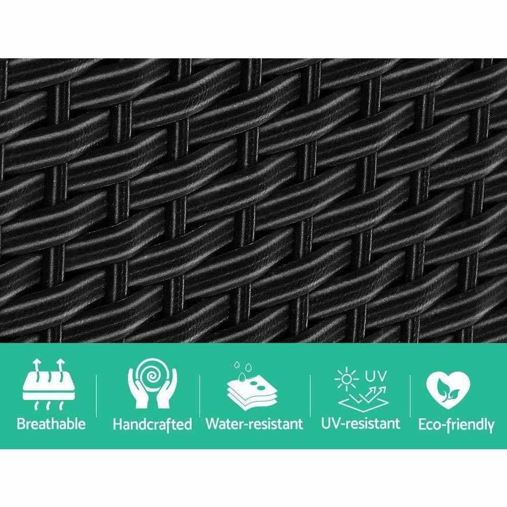 Outdoor Setting Wicker Loveseat Birstro Set Patio Garden Furniture Black - View 5