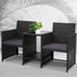 Outdoor Setting Wicker Loveseat Birstro Set Patio Garden Furniture Black - View 7