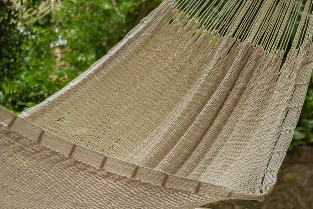 Outdoor undercover cotton Mayan Legacy hammock Family size Marble - Outdoorium