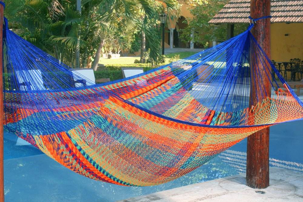 Outdoor undercover cotton Mayan Legacy hammock Family size Mexicana - Outdoorium