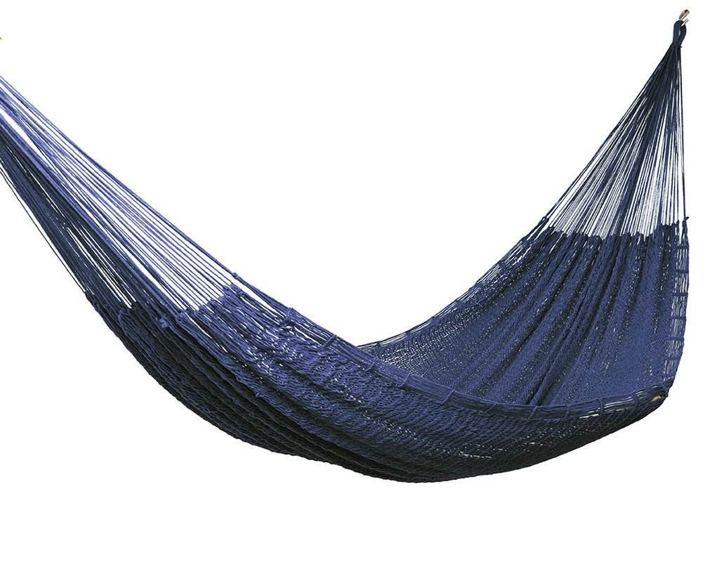 Outdoor undercover cotton Mayan Legacy hammock King size Blue - Outdoorium