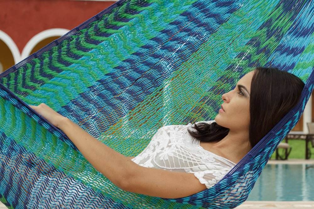 Outdoor undercover cotton Mayan Legacy hammock King size Caribe | Outdoorium