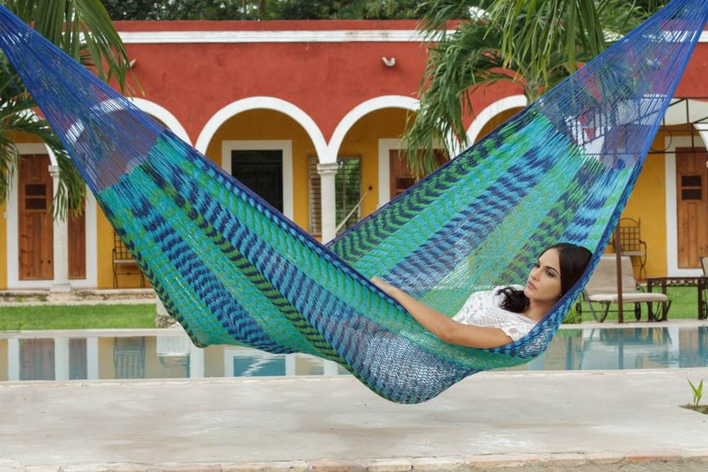Outdoor undercover cotton Mayan Legacy hammock King size Caribe | Outdoorium