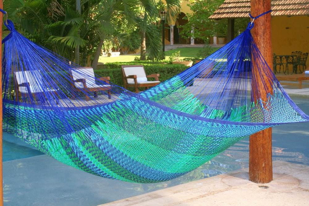 Outdoor undercover cotton Mayan Legacy hammock King size Caribe | Outdoorium