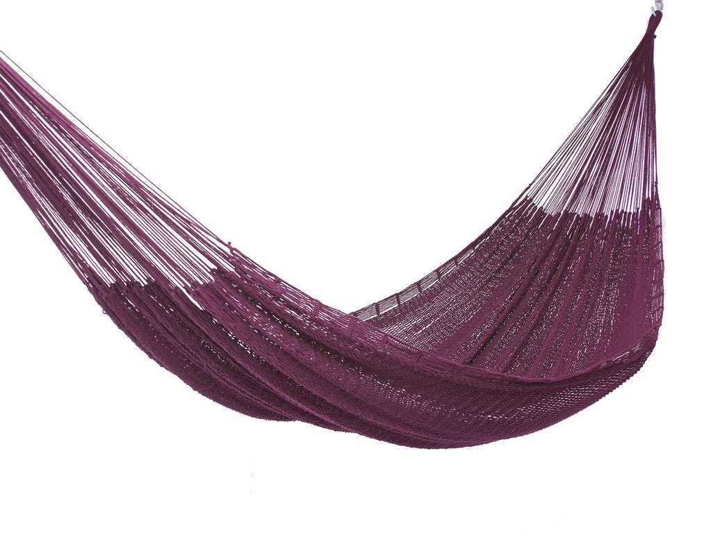 Outdoor undercover cotton Mayan Legacy hammock King size Maroon - Outdoorium