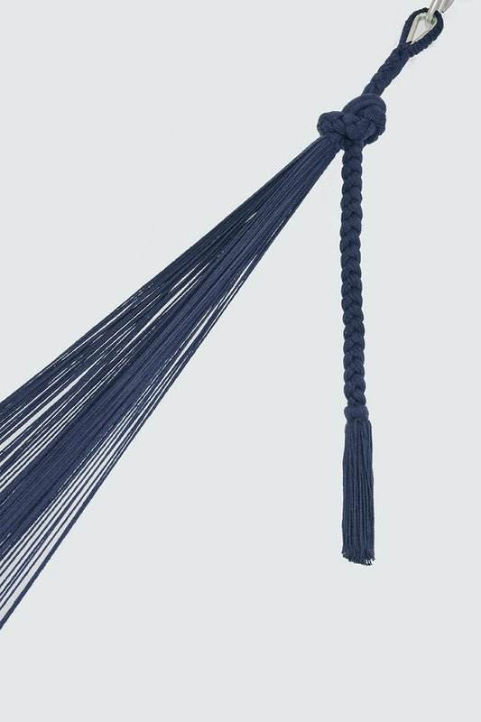 Outdoor undercover cotton Mayan Legacy hammock with hand crocheted tassels King Size Blue | Outdoorium
