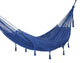Outdoor undercover cotton Mayan Legacy hammock with hand crocheted tassels King Size Blue | Home & Garden > Hammocks