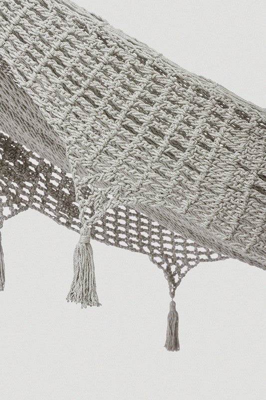 Outdoor undercover cotton Mayan Legacy hammock with hand crocheted tassels Queen Size Dream Sands | Outdoorium