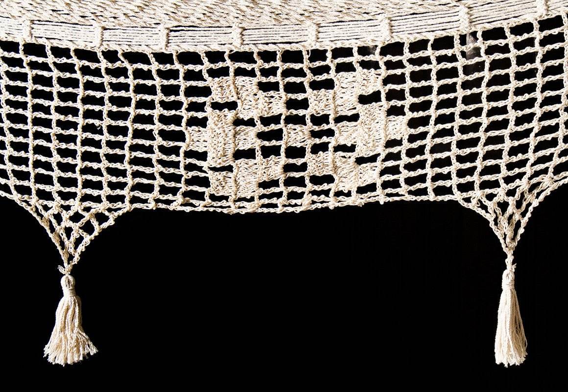 Outdoor undercover cotton Mayan Legacy hammock with hand crocheted tassels Queen Size Marble Colour | Outdoorium