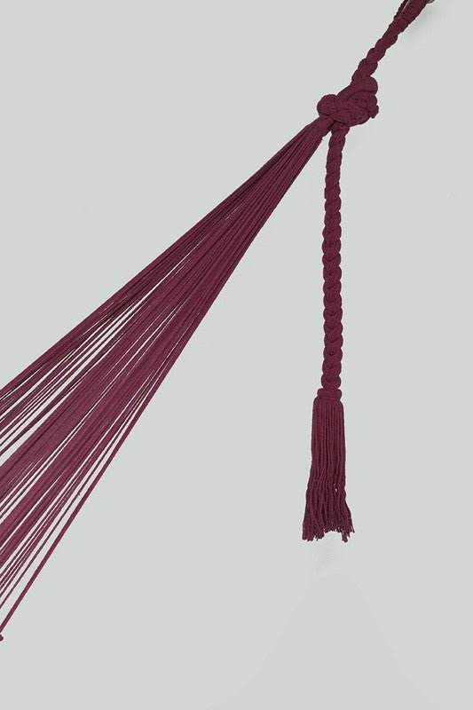 Outdoor undercover cotton Mayan Legacy hammock with hand crocheted tassels Queen Size Maroon - Outdoorium
