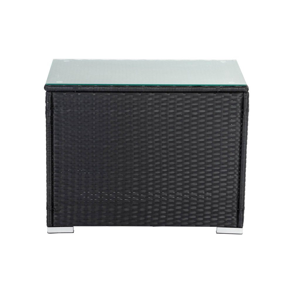 Outdoor Wicker End Table Black - Outdoorium