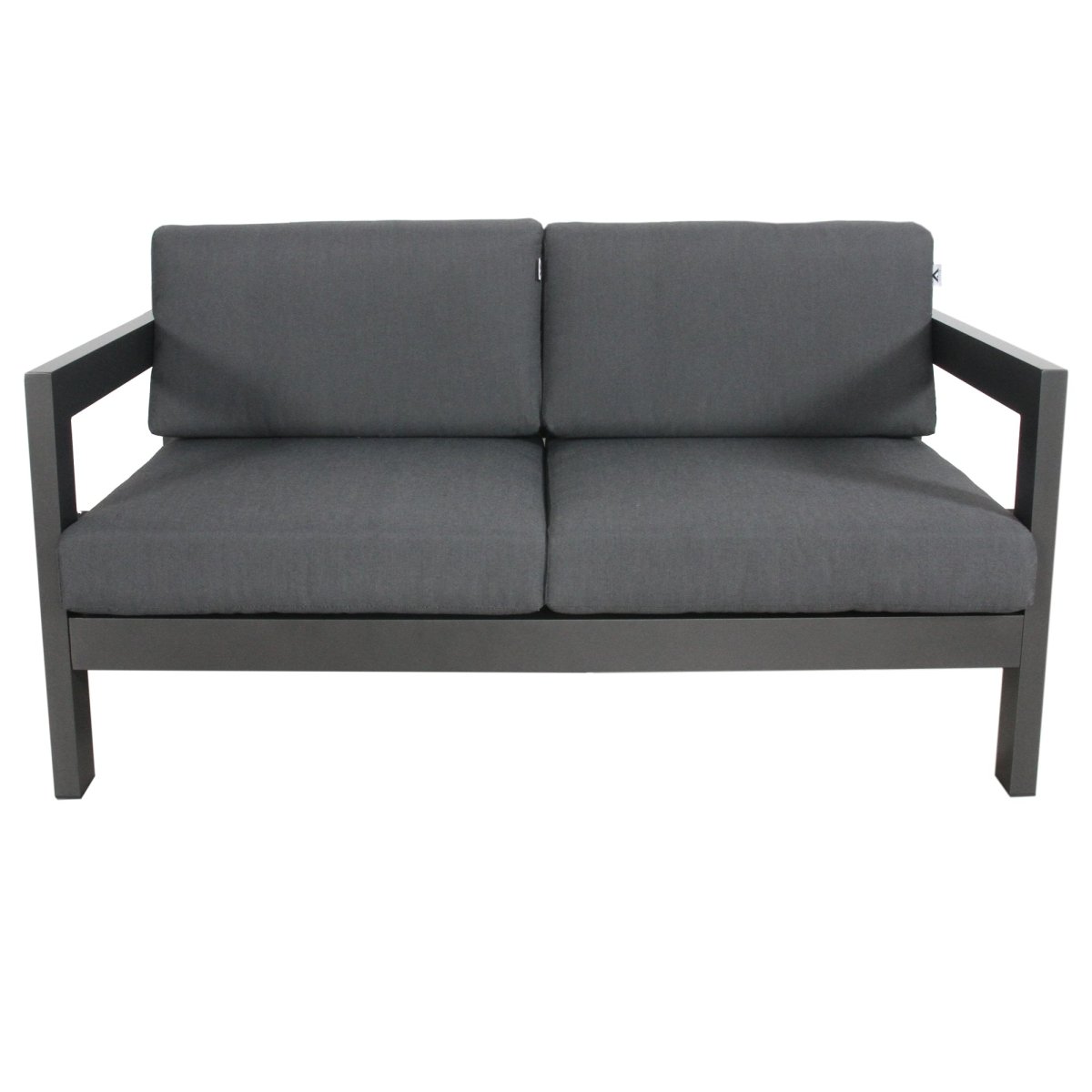 Outie 2 Seater Outdoor Sofa Lounge Aluminium Frame Charcoal - Outdoorium