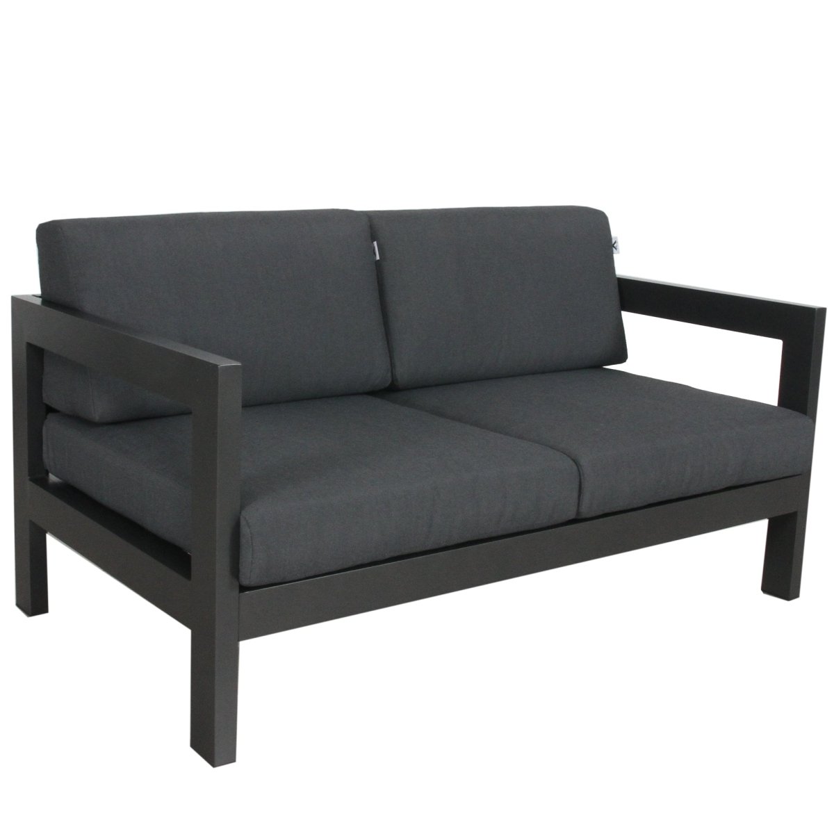 Outie 2 Seater Outdoor Sofa Lounge Aluminium Frame Charcoal - Outdoorium