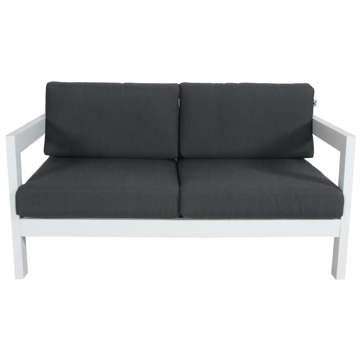 Outie 2 Seater Outdoor Sofa Lounge Aluminium Frame White - Outdoorium