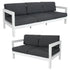 Outie 2pc Set 2+3 Seater Outdoor Sofa Lounge Aluminium Frame White - Outdoorium