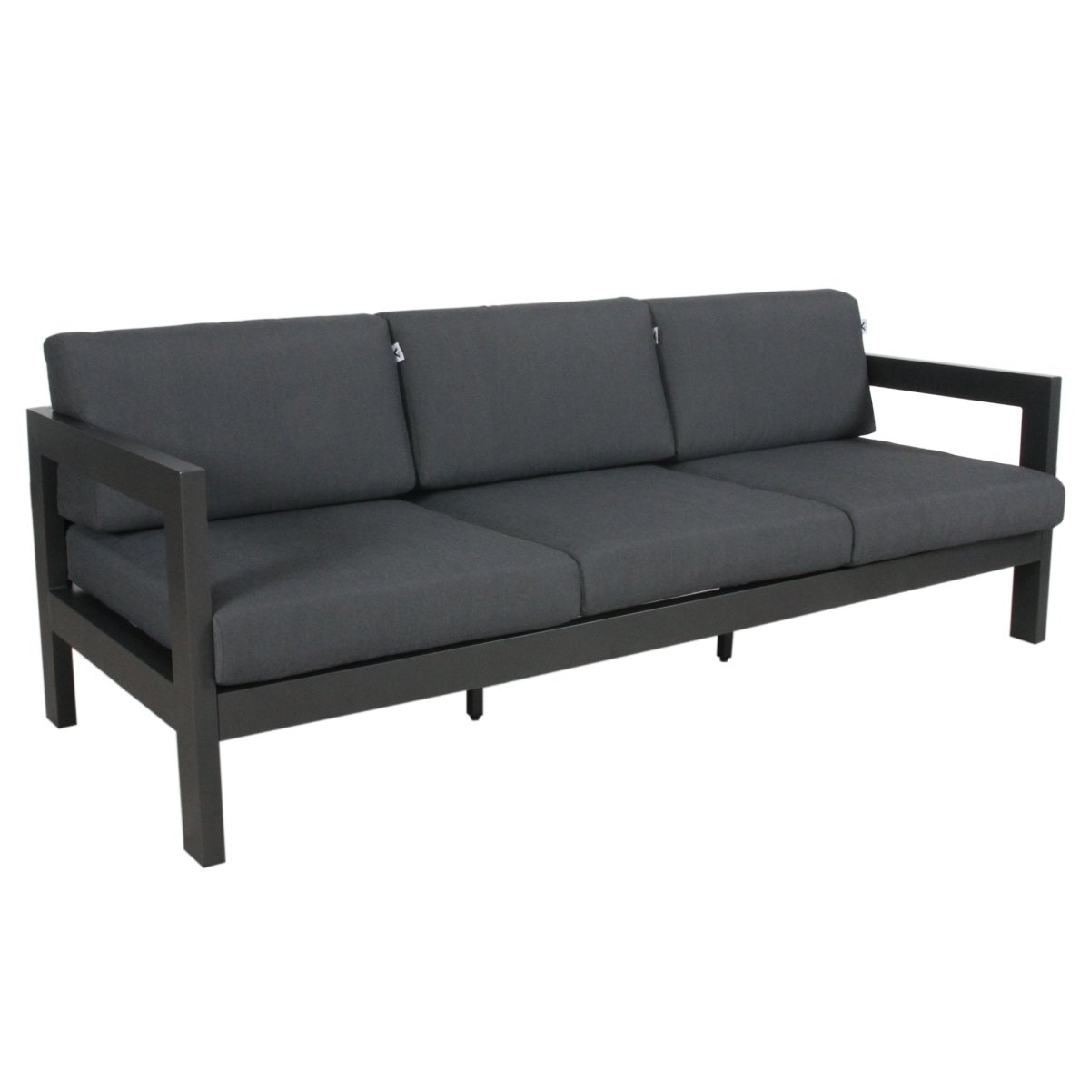 Outie 3 Seater Outdoor Sofa Lounge Aluminium Frame Charcoal - Outdoorium