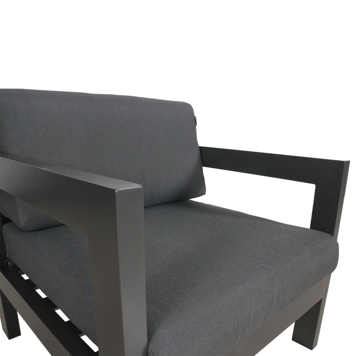 Outie 3pc Set 1+1+2 Seater Outdoor Sofa Lounge Aluminium Frame Charcoal - Outdoorium