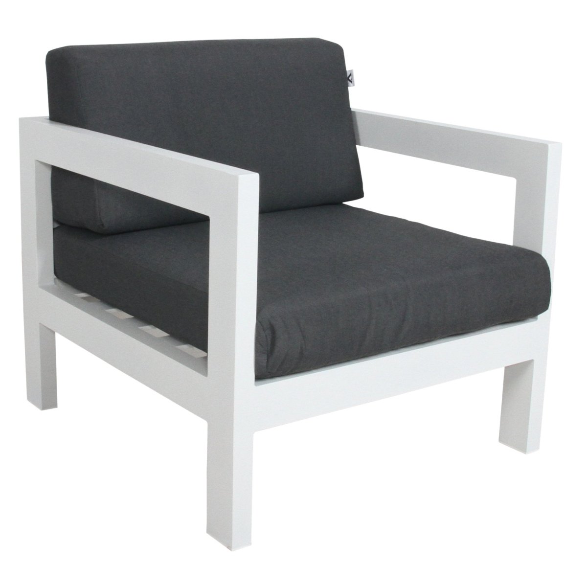 Outie 3pc Set 1+1+2 Seater Outdoor Sofa Lounge Aluminium Frame White - Outdoorium