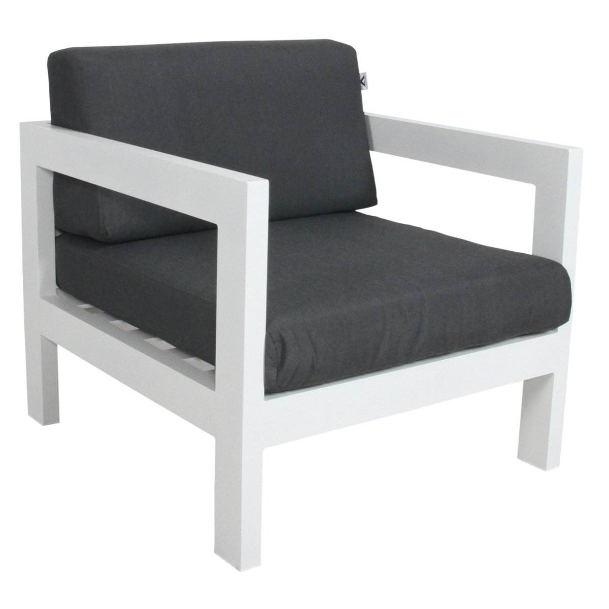 Outie 4pc Set 1+1+2 Seater Outdoor Sofa Lounge Coffee Table Aluminium White - Outdoorium