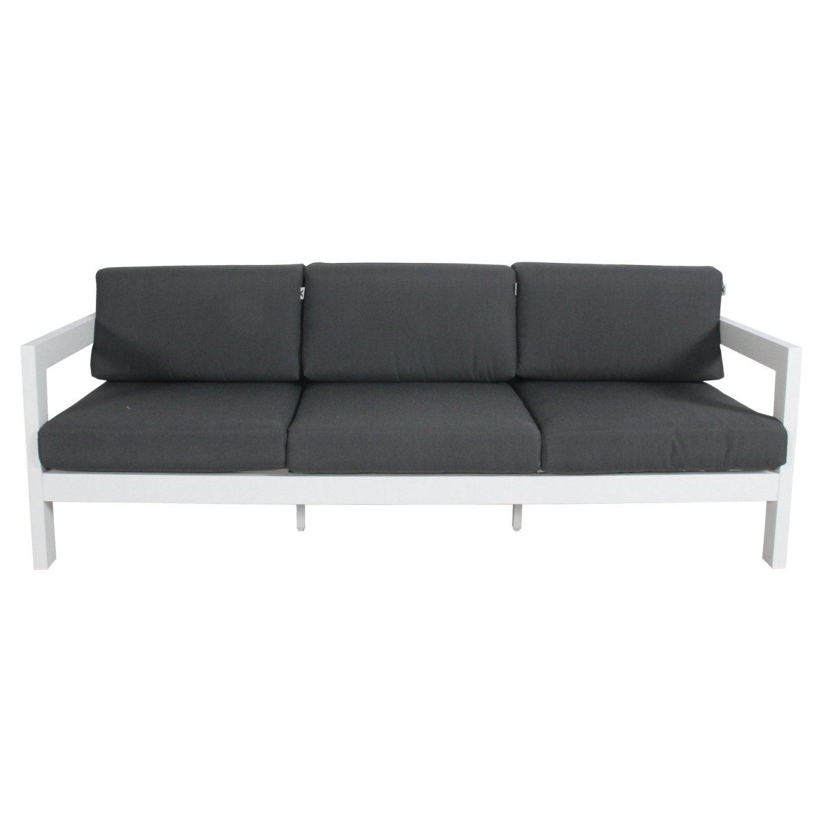 Outie 4pc Set 1+1+3 Seater Outdoor Sofa Lounge Coffee Table Aluminium White - Outdoorium