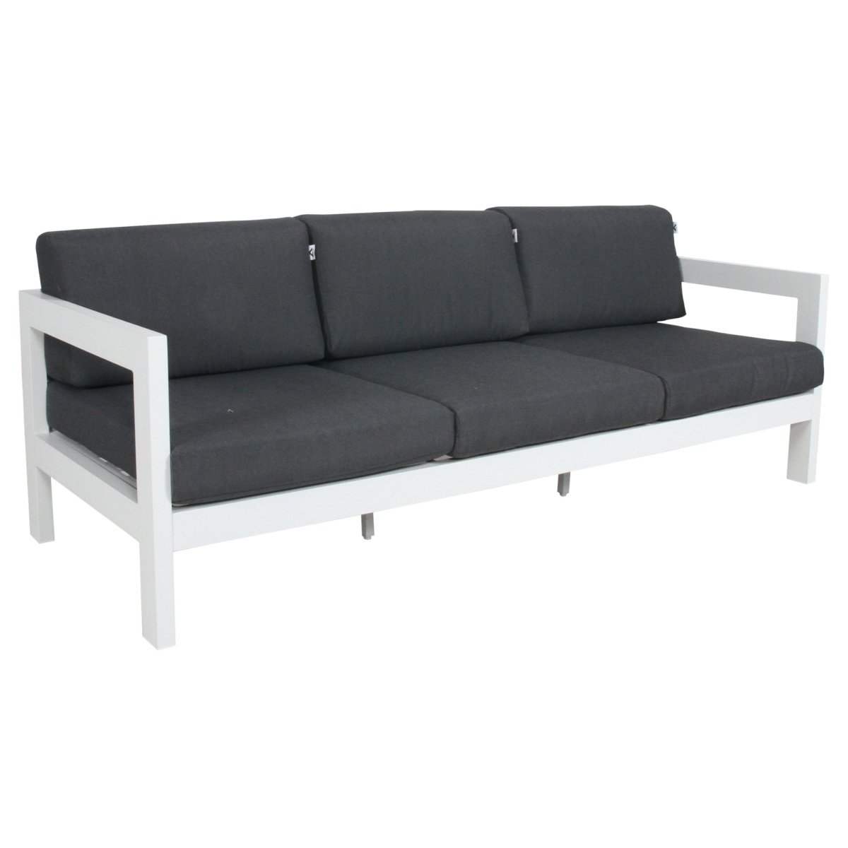 Outie 4pc Set 1+2+3 Seater Outdoor Sofa Lounge Coffee Table Aluminium White - Outdoorium