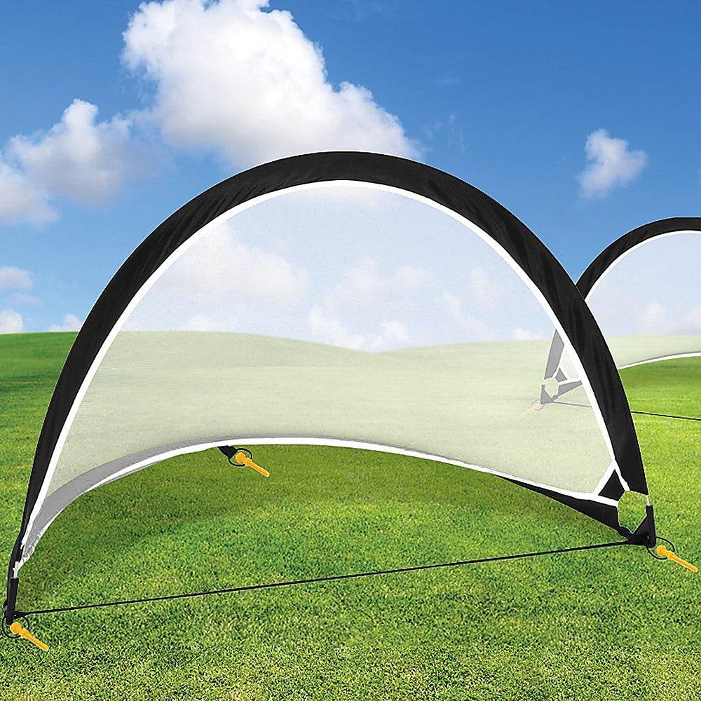 Pair of Soccer Football Goals 180cm Pop Up Portable Quick Set Up | Outdoorium