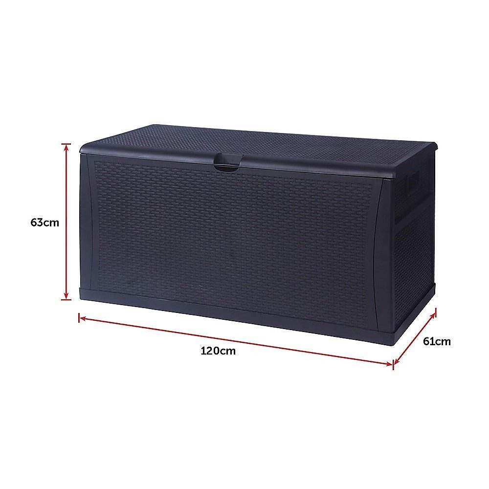 Patio Deck Box Outdoor Storage Plastic Bench Box 450 Litre - Outdoorium