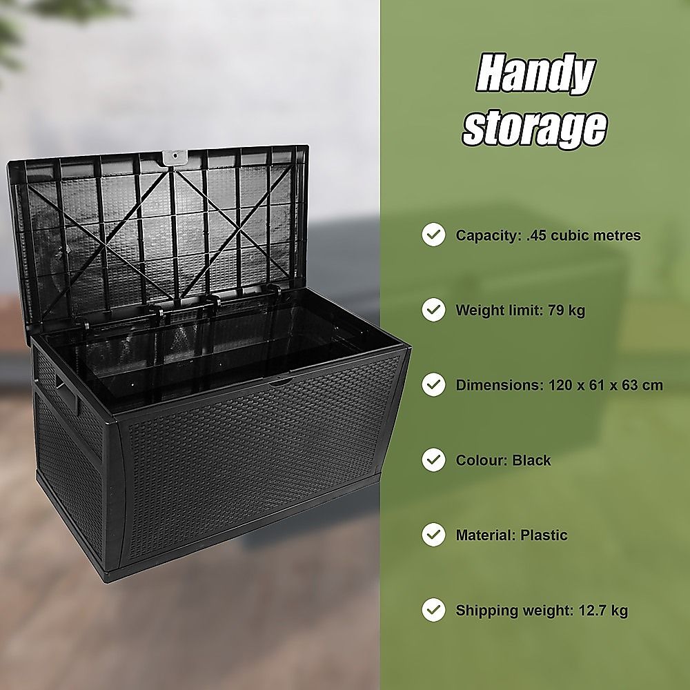 Patio Deck Box Outdoor Storage Plastic Bench Box 450 Litre – product image 3
