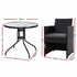 Gardeon 3PC Bistro Set Outdoor Furniture Rattan Table Chairs Cushion Patio Garden Hugo - View 2