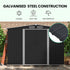 PlantCraft Galvanised Steel Garden Shed 2.58 x 2.07 x 2.02m, with 2 Sliding Doors, 4 Air Vents, Gable Roof, Floor Frame | Outdoorium