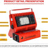 Portable Butane Gas Heater Camping Camp Tent Outdoor Hiking Camper Survival Red | Outdoorium