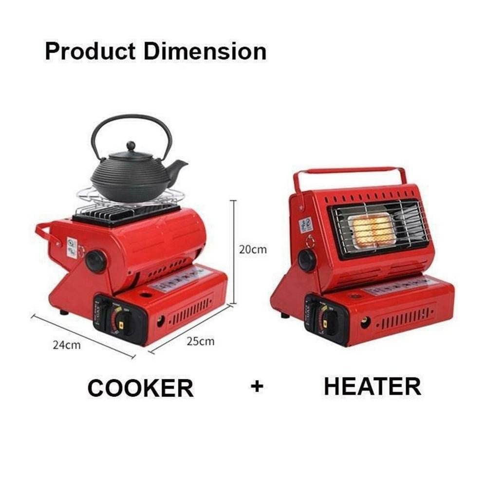Portable Butane Gas Heater Camping Camp Tent Outdoor Hiking Camper Survival Red | Outdoorium