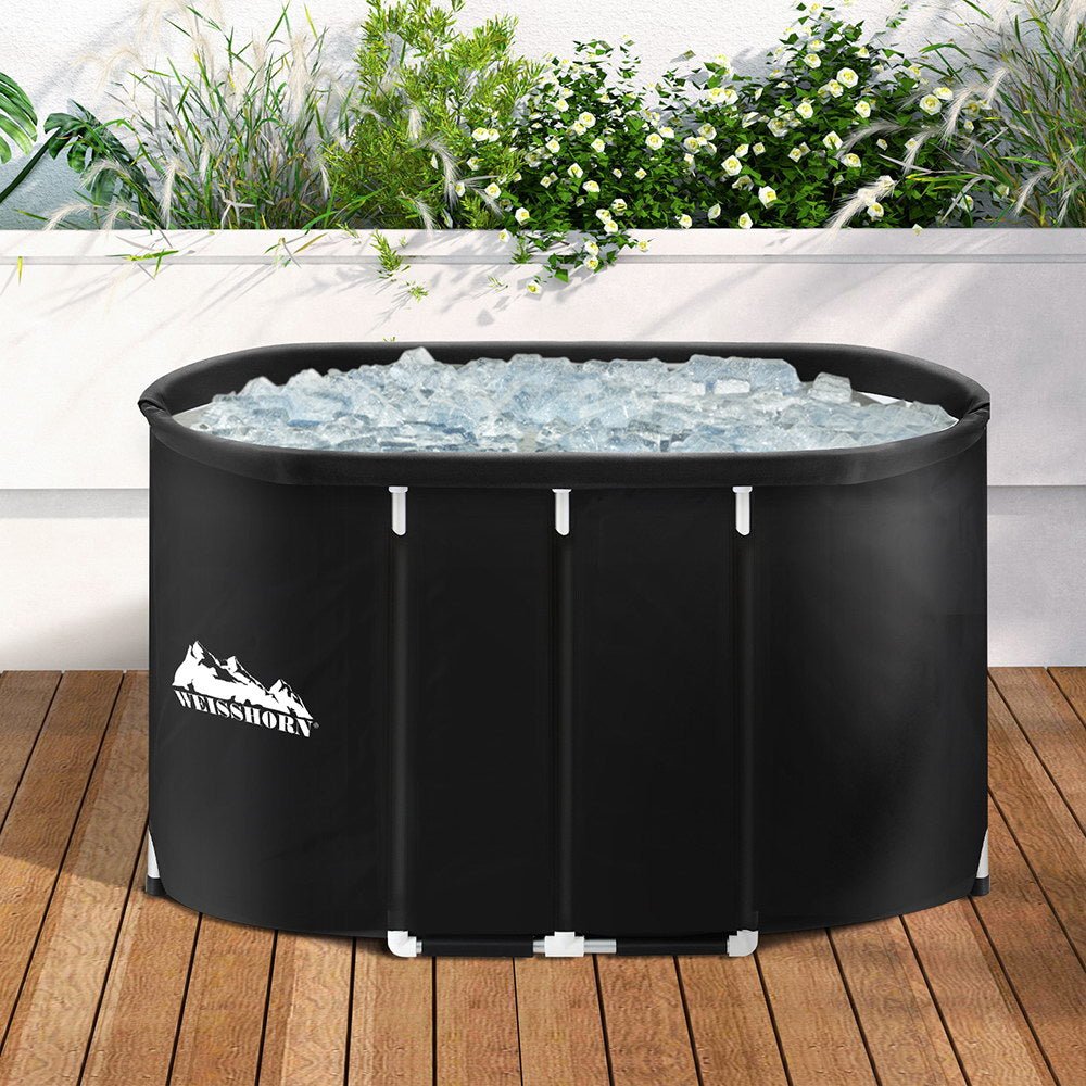 Portable Ice Bath Tub 120x70X70CM Inflatable Cold Water Folding Bathtub Spa Massage - Outdoorium