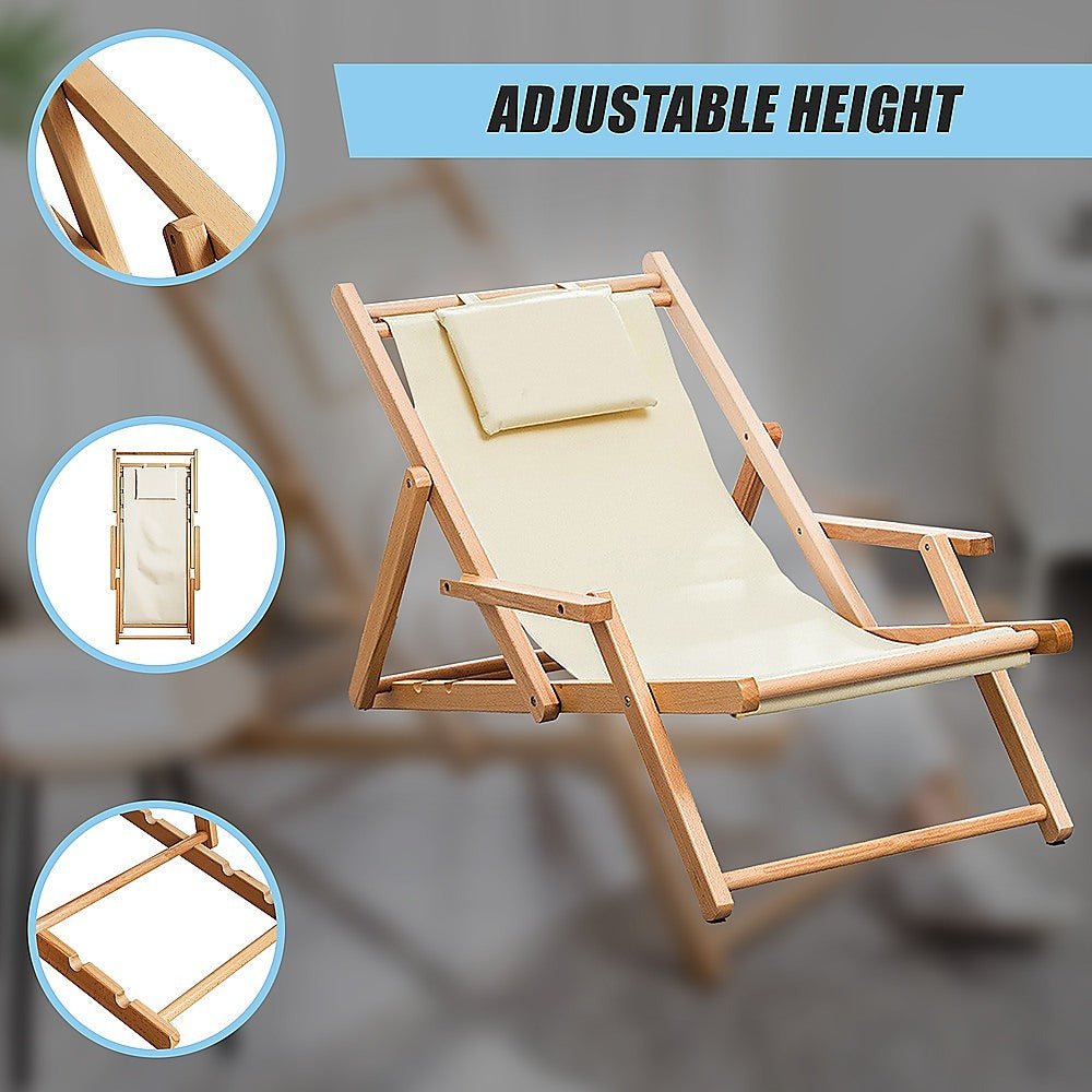 Premium Foldable Outdoor Sling Chair Patio Lounge - Outdoorium