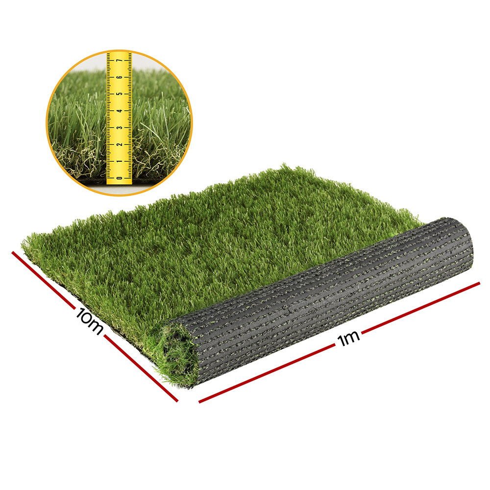 Primeturf Artificial Grass 45mm 1mx10m Synthetic Fake Lawn Turf Plastic Plant 4 - coloured - Outdoorium