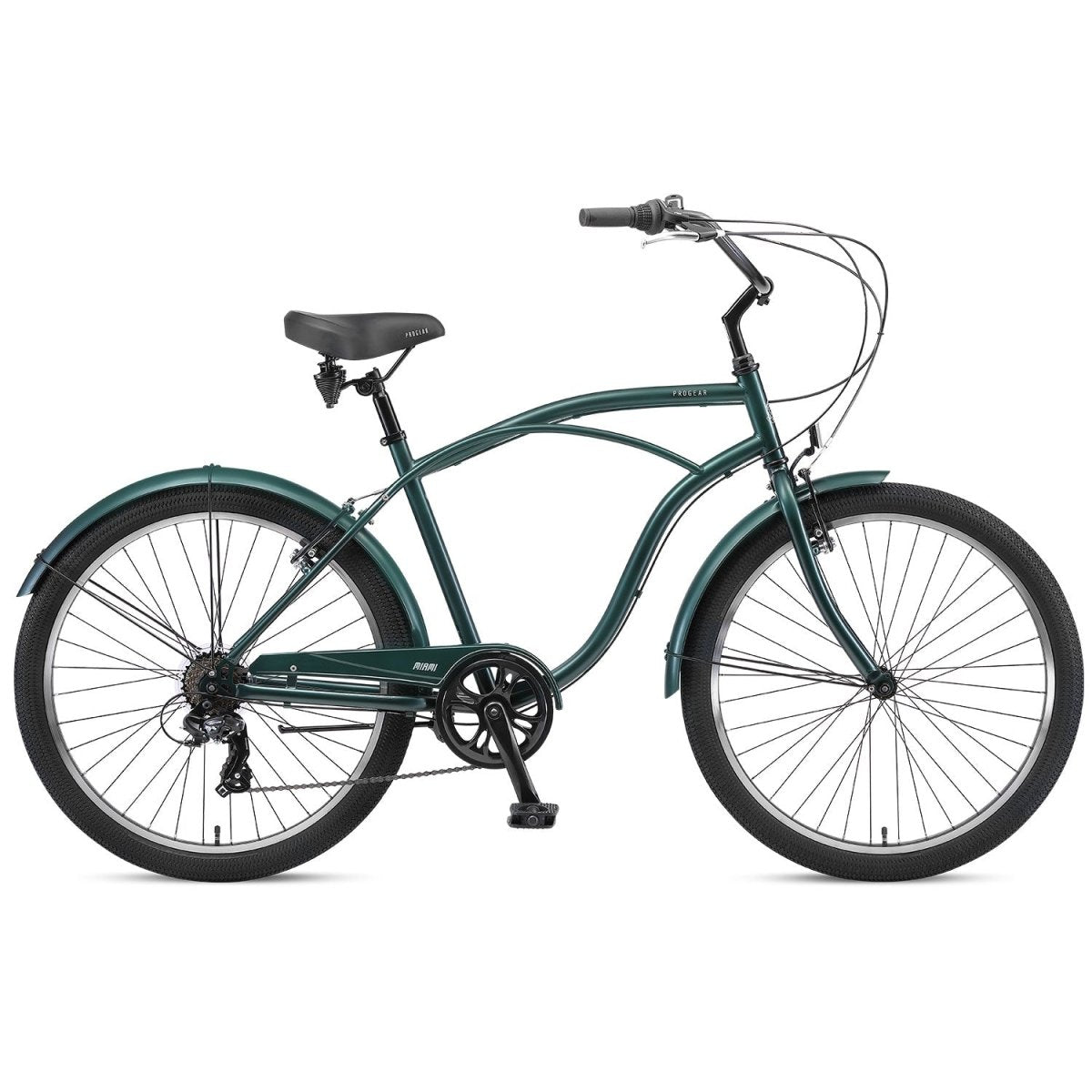Progear Bikes Miami S7 Cruiser Mens 26*19" in Forest Green - Outdoorium