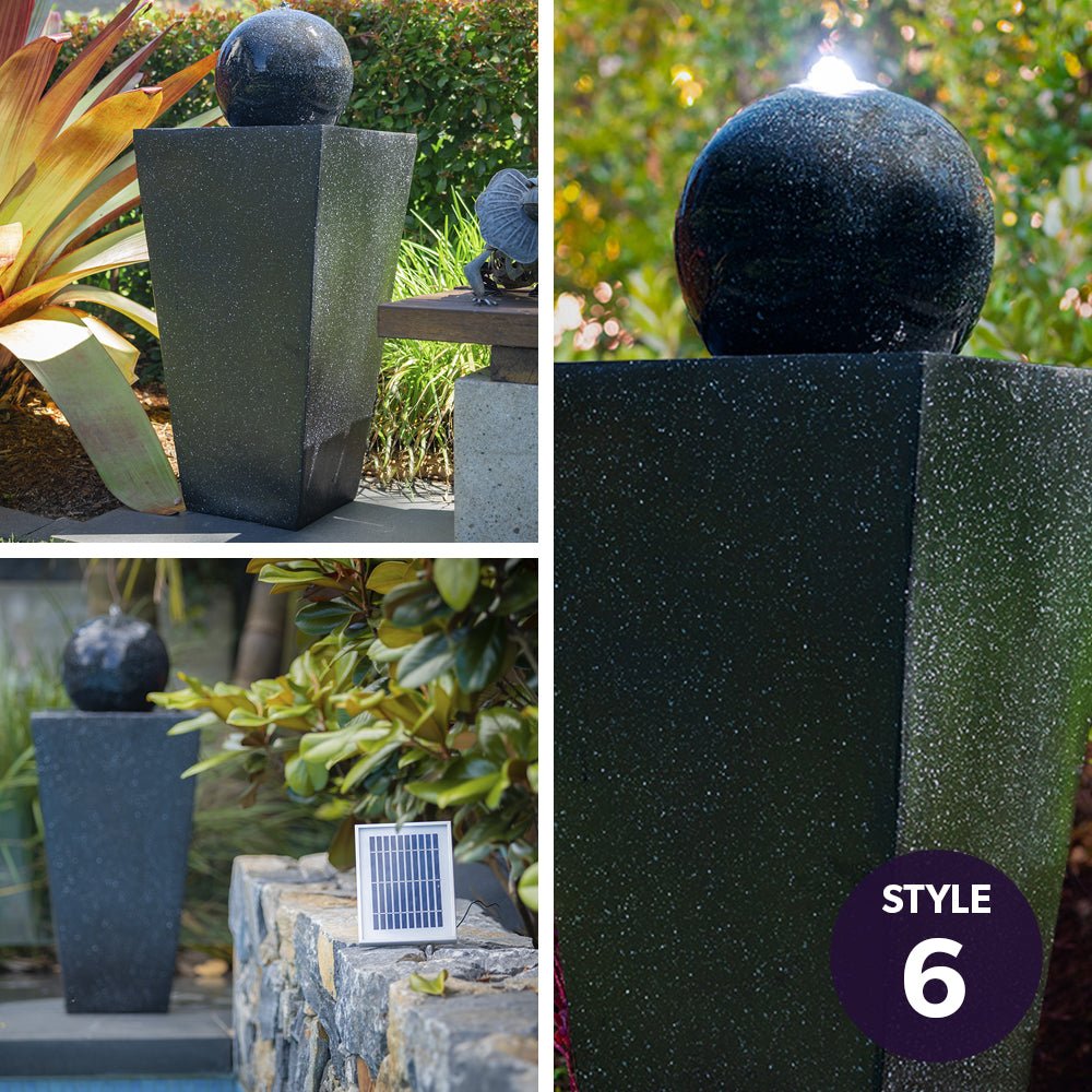 PROTEGE 3 Tier Solar Powered Water Feature Fountain Bird Bath - Light Grey - Outdoorium