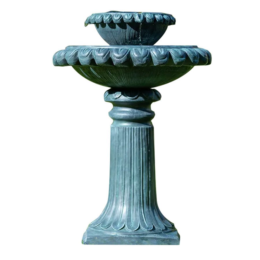 PROTEGE Water Fountain Solar Powered Battery Outdoor Bird Bath with LED Lights - Outdoorium