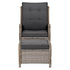 Gardeon Grey Wicker Sun Lounge Recliner & Ottoman Set - View 3