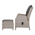 Gardeon Grey Wicker Sun Lounge Recliner & Ottoman Set - View 4