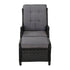 Gardeon Black Wicker Sun Lounge Recliner & Ottoman Set - View 3