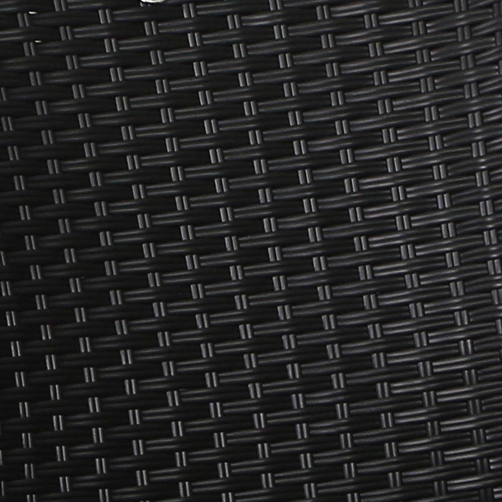 Gardeon Black Wicker Sun Lounge Recliner & Ottoman Set - View 5