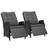 Gardeon 2-Piece Black Wicker Outdoor Recliner Sun Lounge Set - View 1