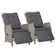 Gardeon 2-Piece Grey Wicker Outdoor Recliner Sun Lounge Set - View 1