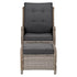 Gardeon 2-Piece Grey Wicker Sun Lounge Recliner & Ottoman Set - View 3