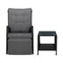 Gardeon 3-Piece Black Wicker Outdoor Recliner & Table Set - View 3