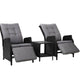 Gardeon 3-Piece Black Wicker Outdoor Recliner & Table Set - View 1