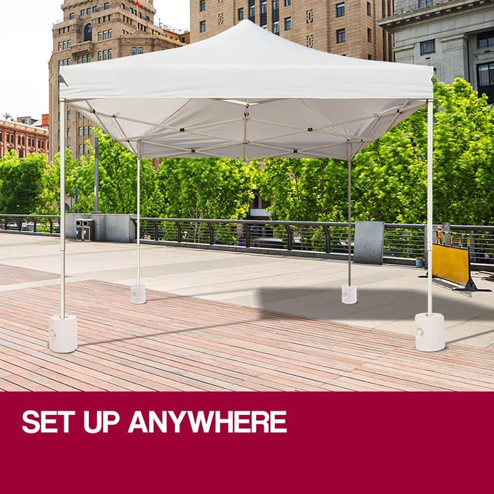 Red Track Gazebo Base Pod Kit Marquee Set Leg Fillable Water Sand Weight Pods | Outdoorium