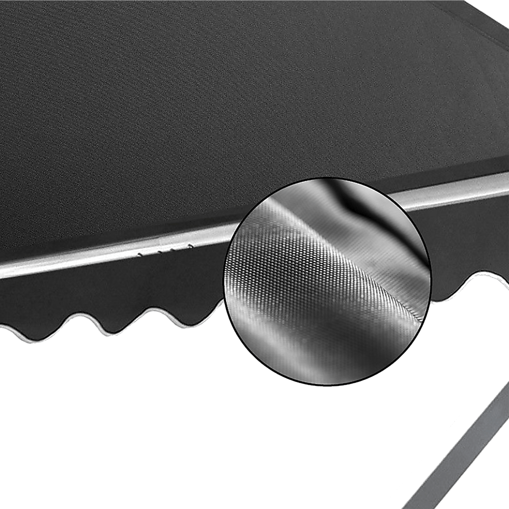 Retractable Fixed Pivot Arm Window Awning Garden Blinds 2.4m x 2.1m Grey | Outdoorium